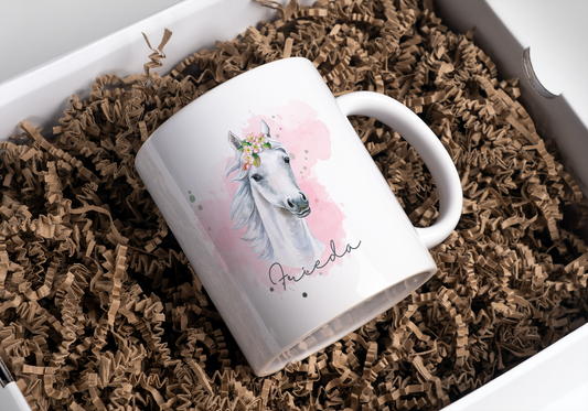 Pferdetasse mit Namen/personalisierte Pferdetasse/Tasse mit Pferd/Geschenkidee/Geschenk zum Geburtstag/personalisiertes Geschenk