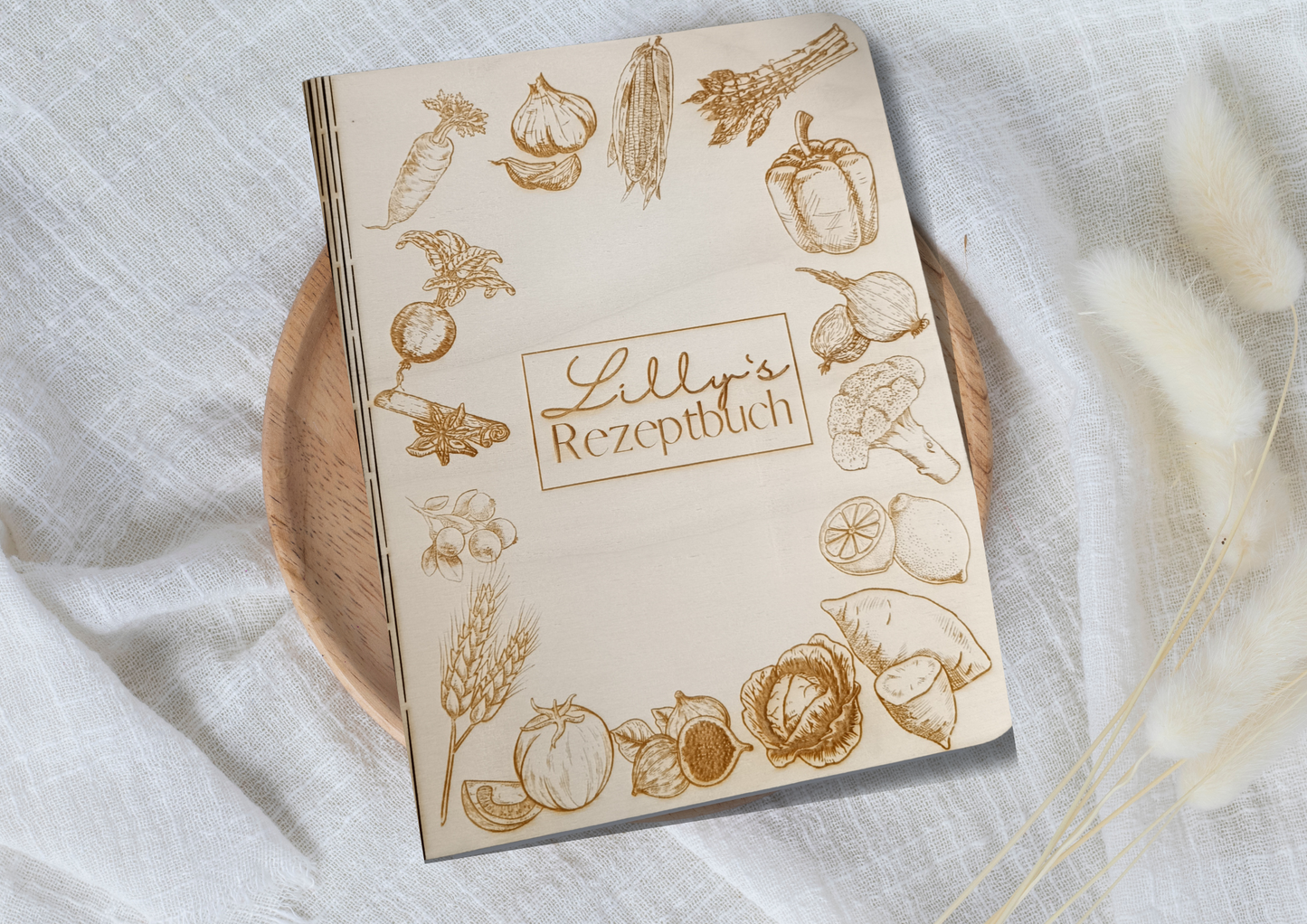 Personalized Recipe Book/Wooden Cookbook/Gift for Mom/Gift Idea Cooking Lover/Wooden Recipe Book/Recipe Book