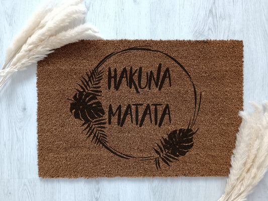 Personalized doormat Hakuna Matata made of coconut