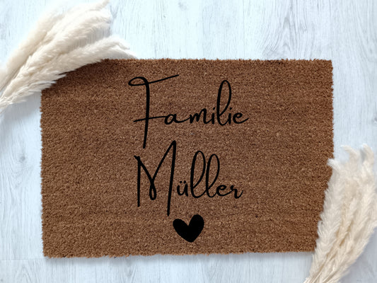 Personalized doormat with your name made of coconut