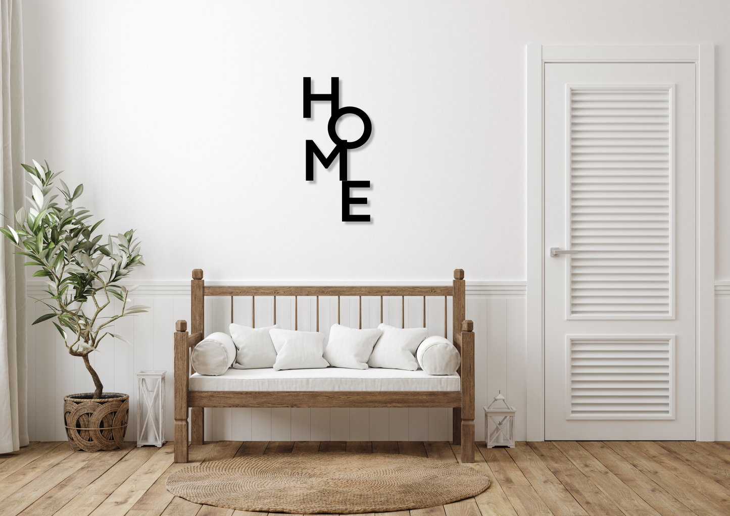 Schriftzug "HOME" aus Holz/Wanddeko/Deko für den Flur/Wanddeko aus Holz/Deko Eingangsbereich