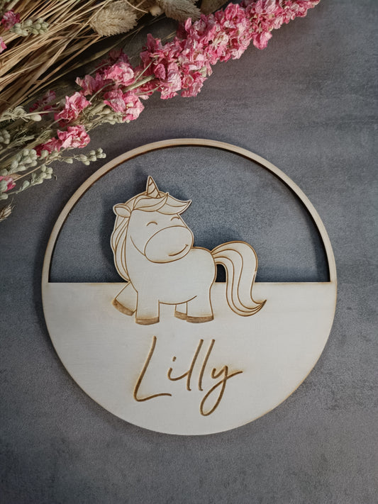 Door sign with name and desired motif/selection from more than 140 motifs/children's room decoration/door sign for children's rooms