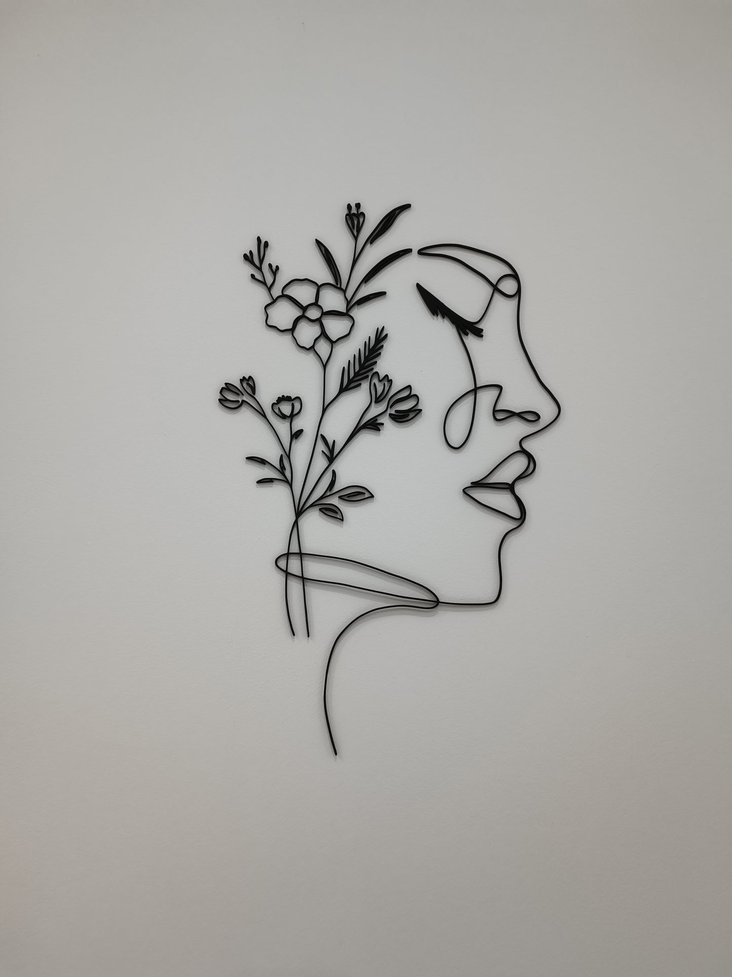 Linearte wall decoration face with flowers made of wood/wall decoration/wall decoration made of wood