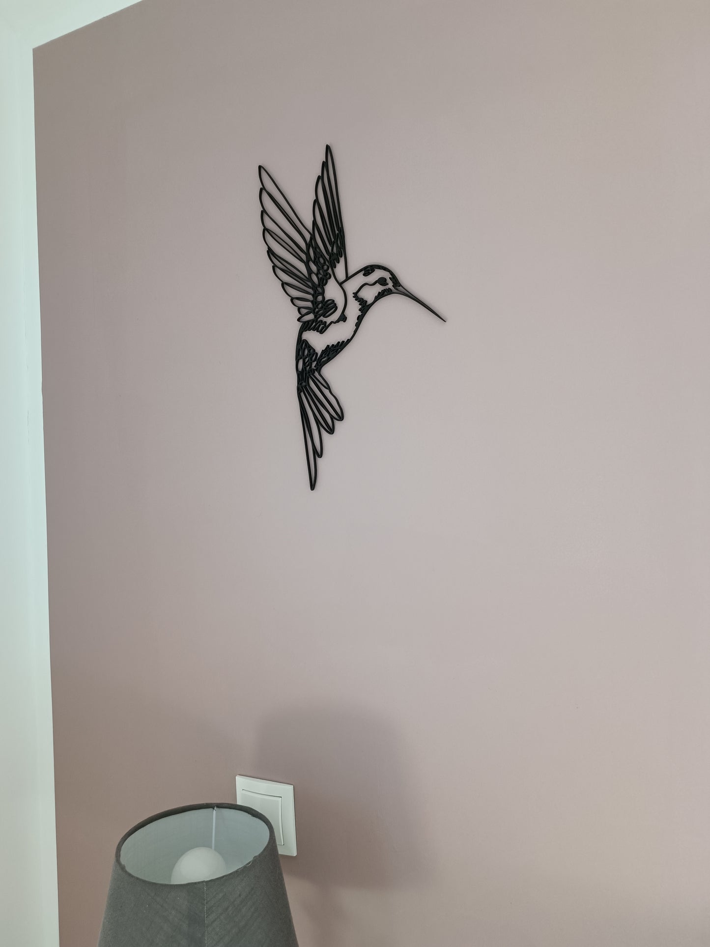 Linearte Wanddeko Kolibri aus Holz/Wandekoration/Wanddeko aus Holz/Kolibri