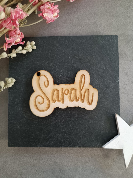 Keychain with name made of poplar plywood/personalized with name/keychain