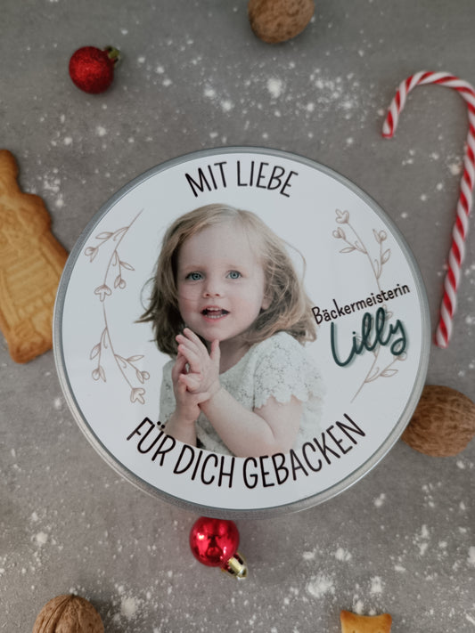 personalized cookie tin/with name/cookie tin/tin for Christmas cookies/Christmas cookies/Secret Santa gift/Christmas gift