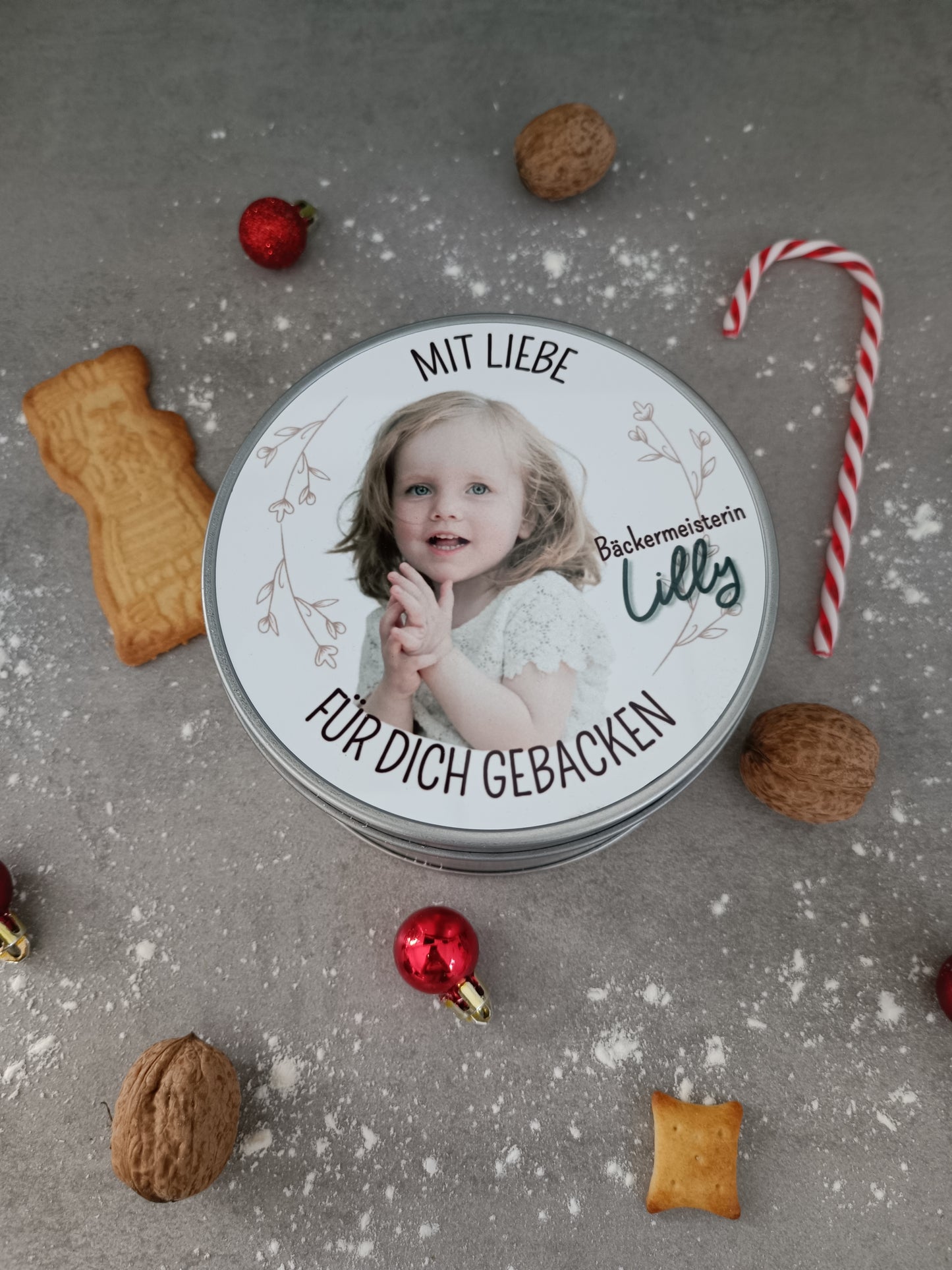 boîte à biscuits personnalisée/avec nom/boîte à biscuits/étain pour biscuits de Noël/biscuits de Noël/Cadeau secret du Père Noël/Cadeau de Noël
