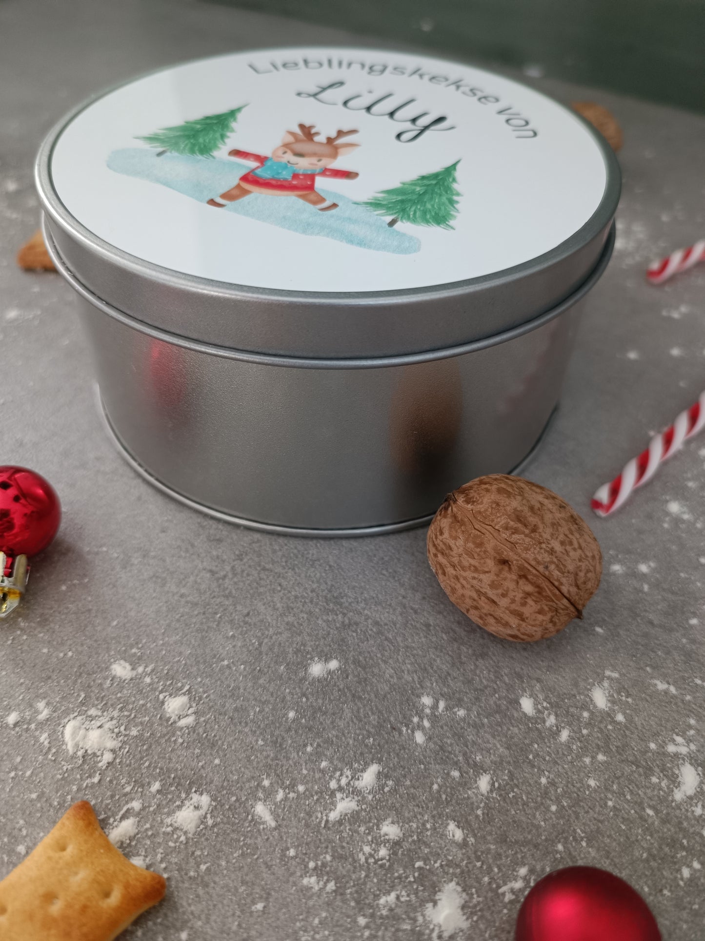 boîte à biscuits personnalisée pour enfants/avec nom/boîte à biscuits/boîte pour biscuits de Noël/biscuits de Noël/Cadeau secret du Père Noël/Cadeau de Noël
