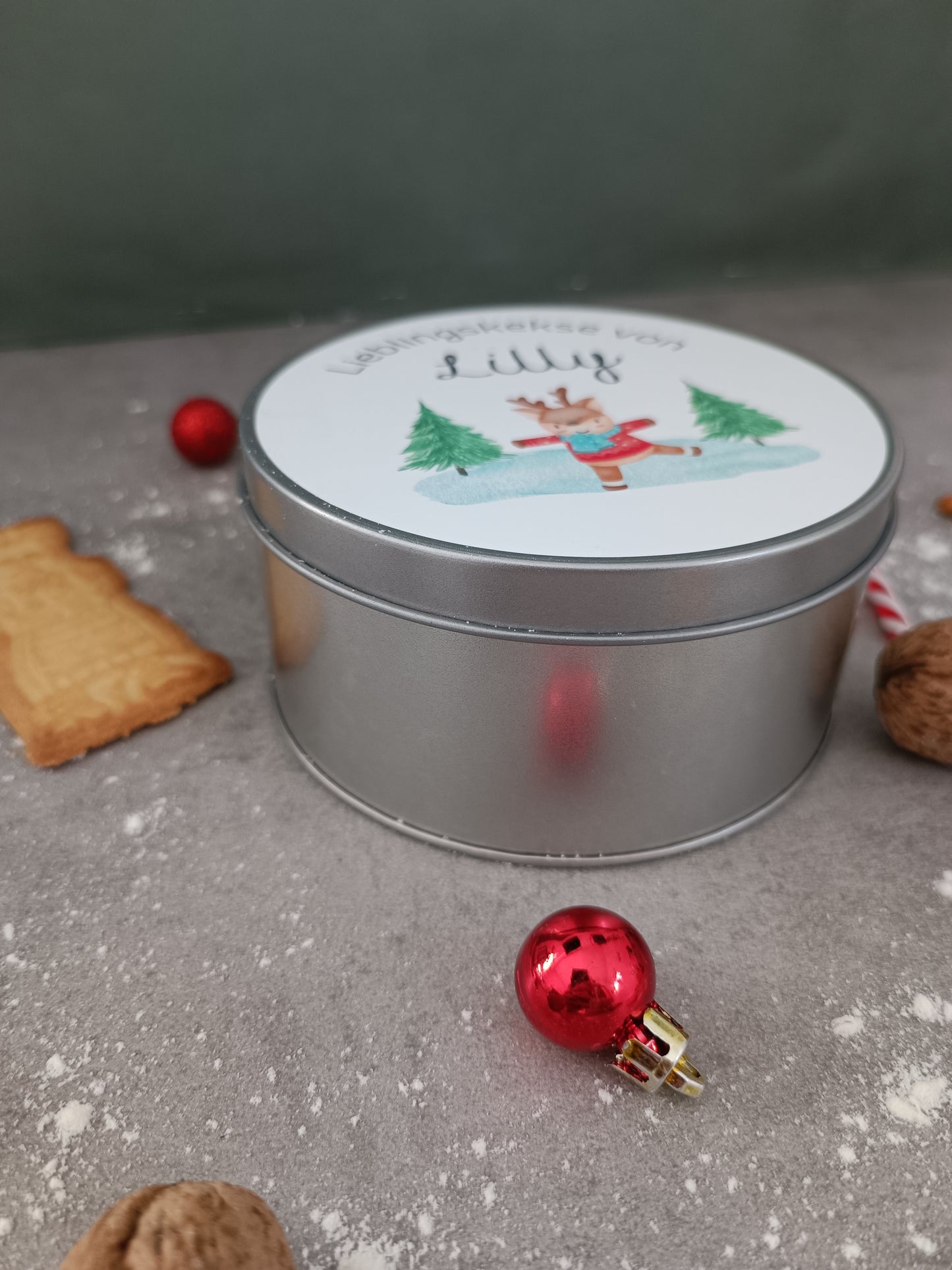 personalized cookie tin for children/with name/cookie tin/tin for Christmas cookies/Christmas cookies/Secret Santa gift/Christmas gift