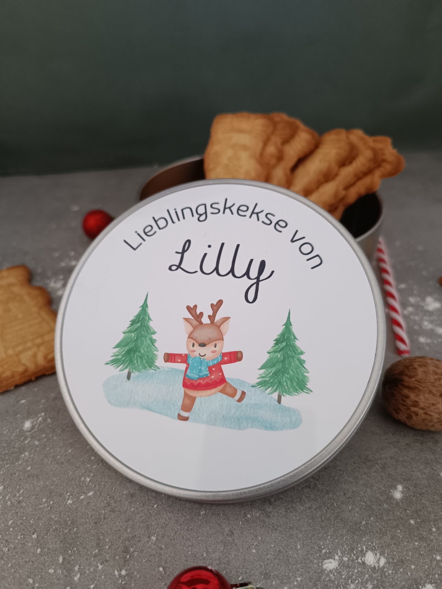 boîte à biscuits personnalisée pour enfants/avec nom/boîte à biscuits/boîte pour biscuits de Noël/biscuits de Noël/Cadeau secret du Père Noël/Cadeau de Noël