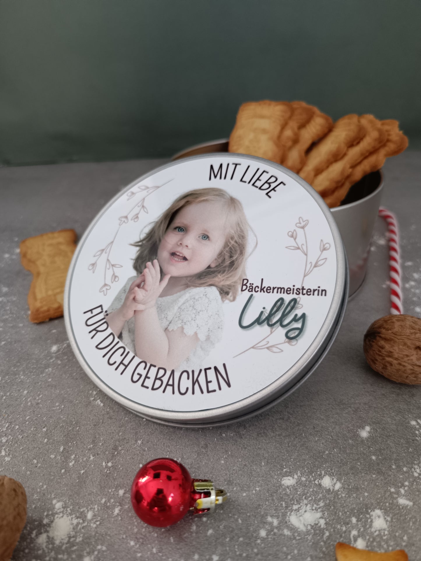 personalisierte Keksdose/mit Name/Plätzchendose/Dose für Weihnachtsplätzchen/Weihnachtskekse /Wichtelgeschenk/Weihnachtsgeschenk