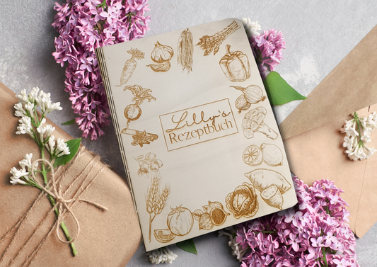 Livre de recettes personnalisé/Livre de recettes en bois/Cadeau pour maman/Idée cadeau Amateur de cuisine/Livre de recettes en bois/Livre de recettes