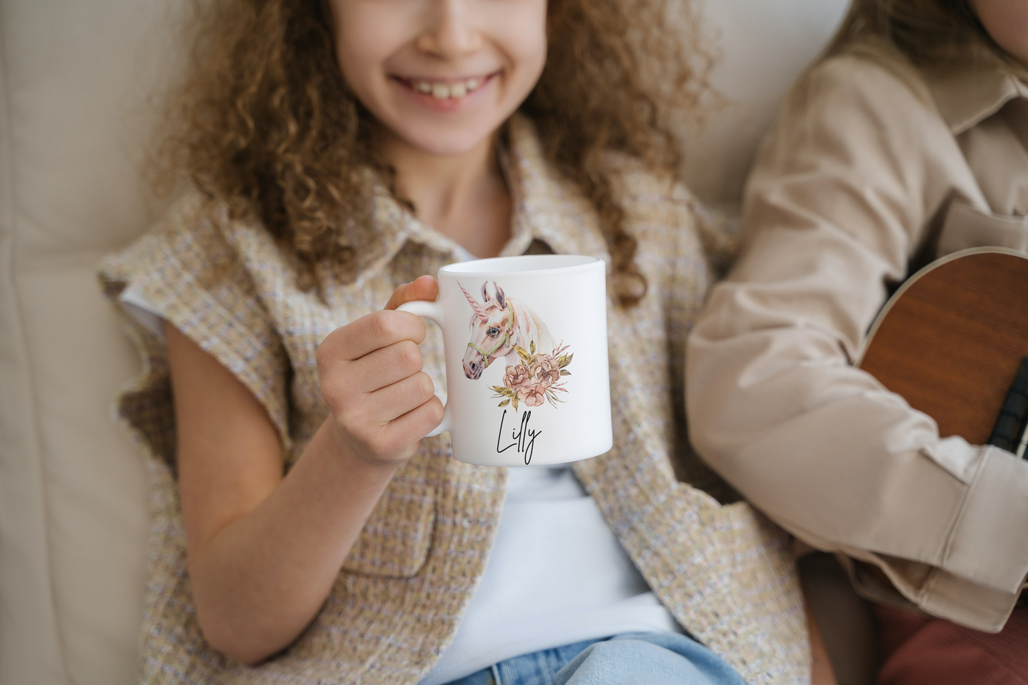 Super nice cup in a unicorn design and personalized with a name