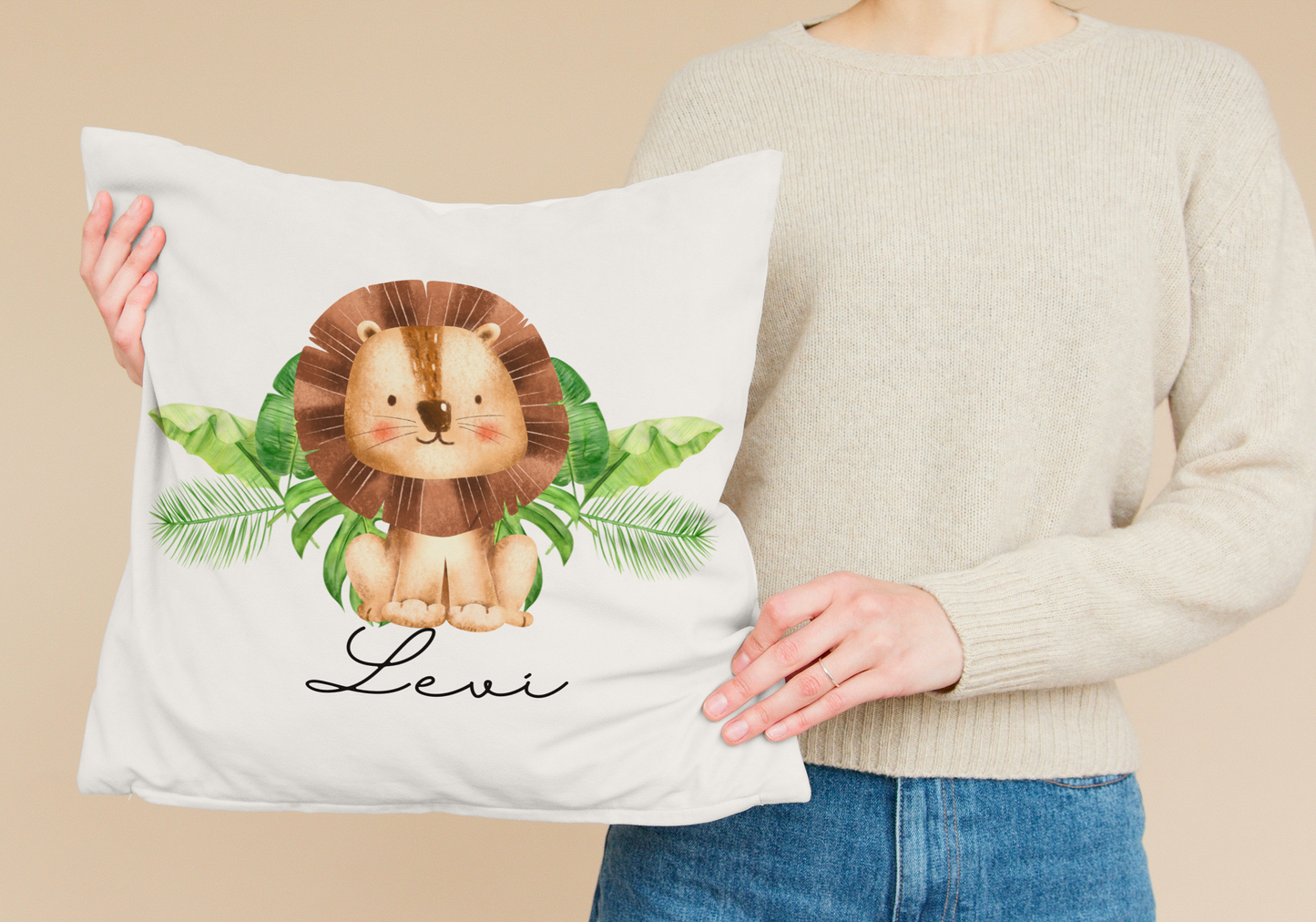 Cushion with jungle animals/name cushion/jungle animals/gift/cushion/personalized/birth dates