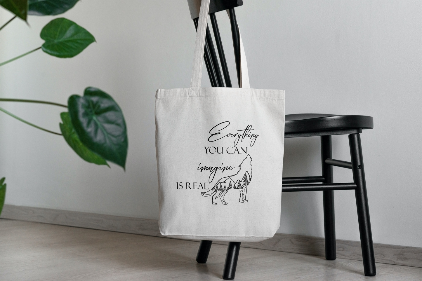 Wolf "Everything you can imagine is real" - cotton bag