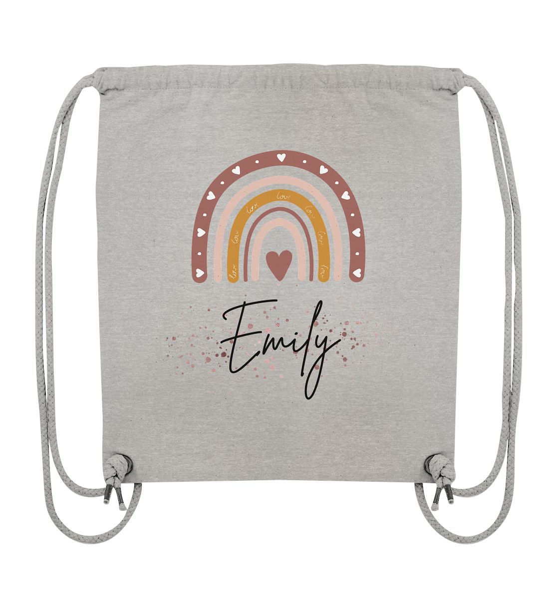 Gymnastics bag/fabric bag in a boho rainbow design personalized with your name
