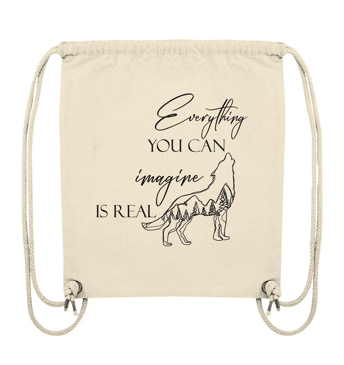 Wolf "Everything you can imagine is real" - Organic Gym Bag