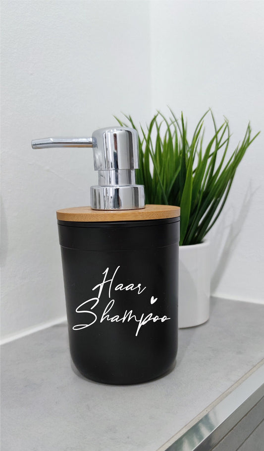 Hair shampoo, shower gel &amp; conditioner set plotter sayings sticker hair shampoo shower gel conditioner label bathroom label lettering