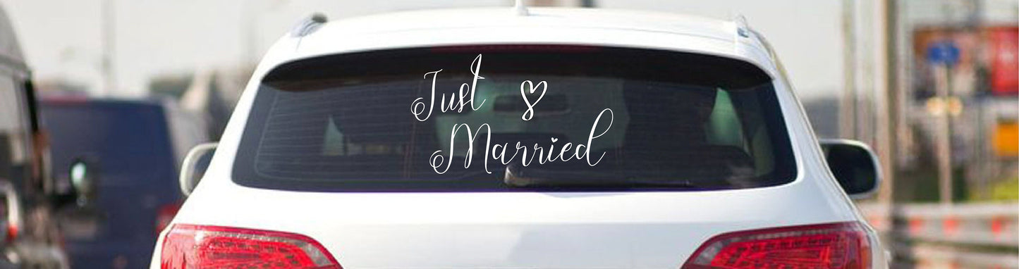 Autocollant de voiture Just Married autocollant de voiture de mariage autocollant de mariage décoration de mariage de voiture de mariage