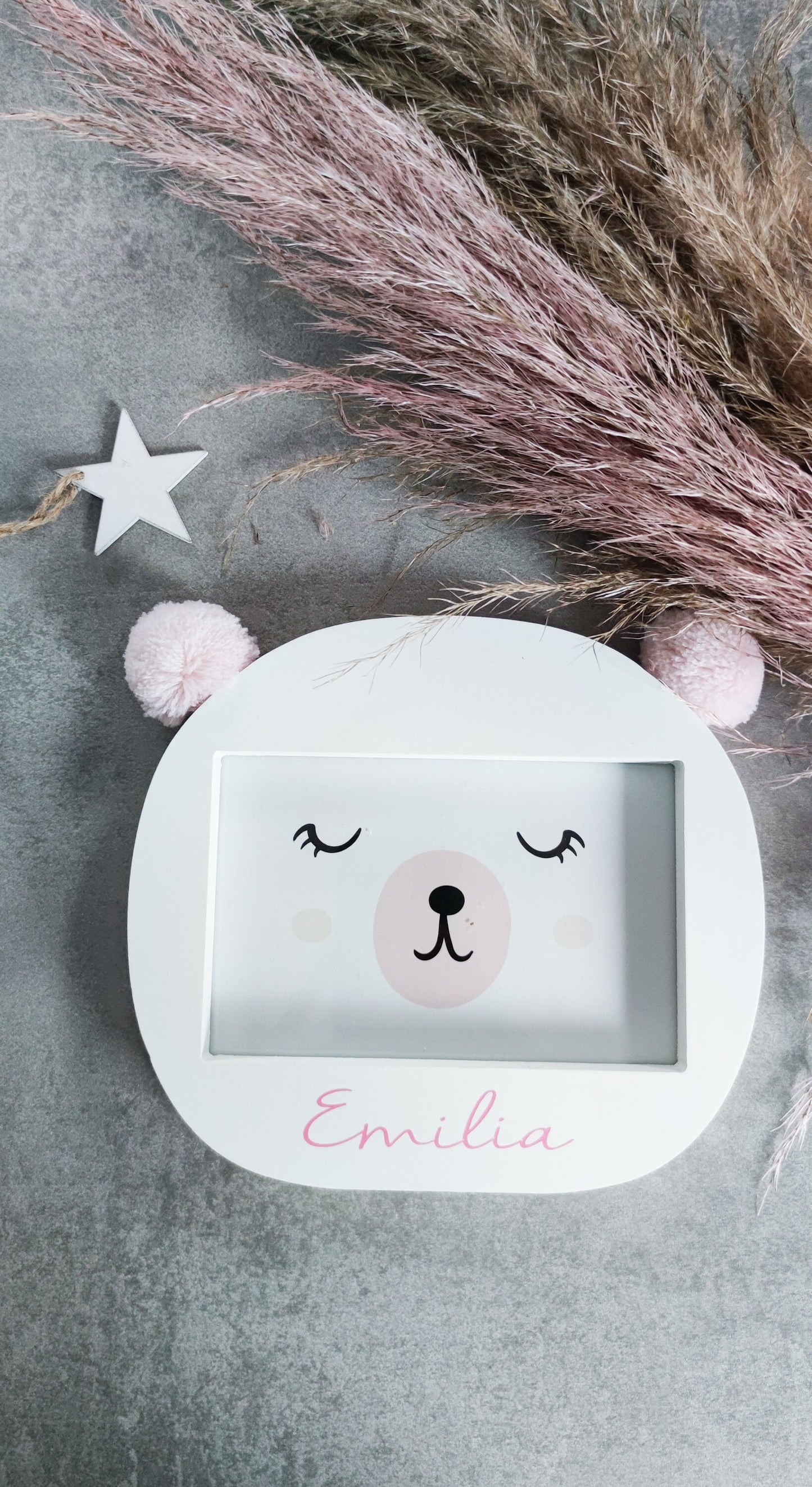 Picture frame bear personalized with your name / Personalized / Gift idea / Decoration / Children's room / Baby room / Name / Gift for baptism