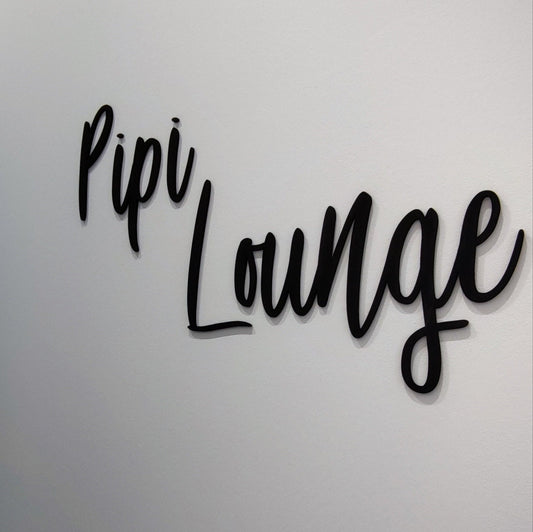 Pipi Lounge Schriftzug für die Wand/Badezimmerdekoratio/Badezimmerdeko/Gäste WC Dekoration/Schriftzug für die Wand/Schriftzug aus Holz/WC