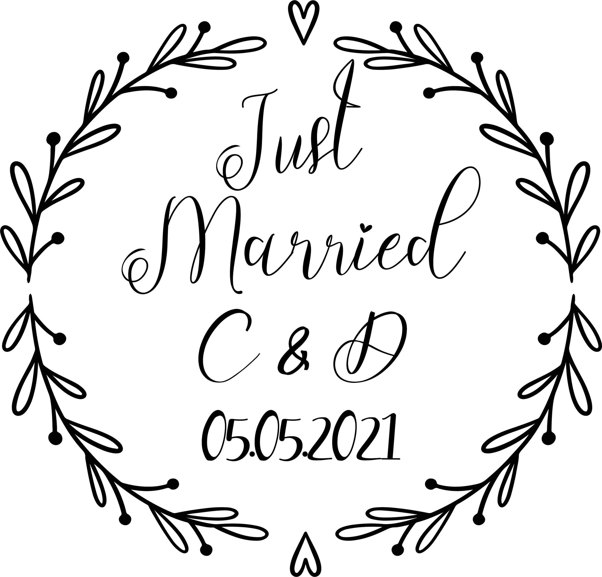Autoaufkleber Hochzeit Just Married + euren Initialien & Datum Auto Au –  DNellyDesign