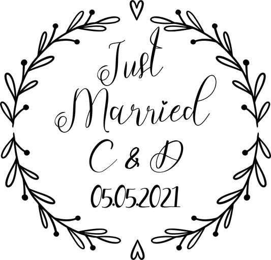 Car sticker wedding Just Married + your initials &amp; date car sticker wedding wedding car wedding decoration personalized