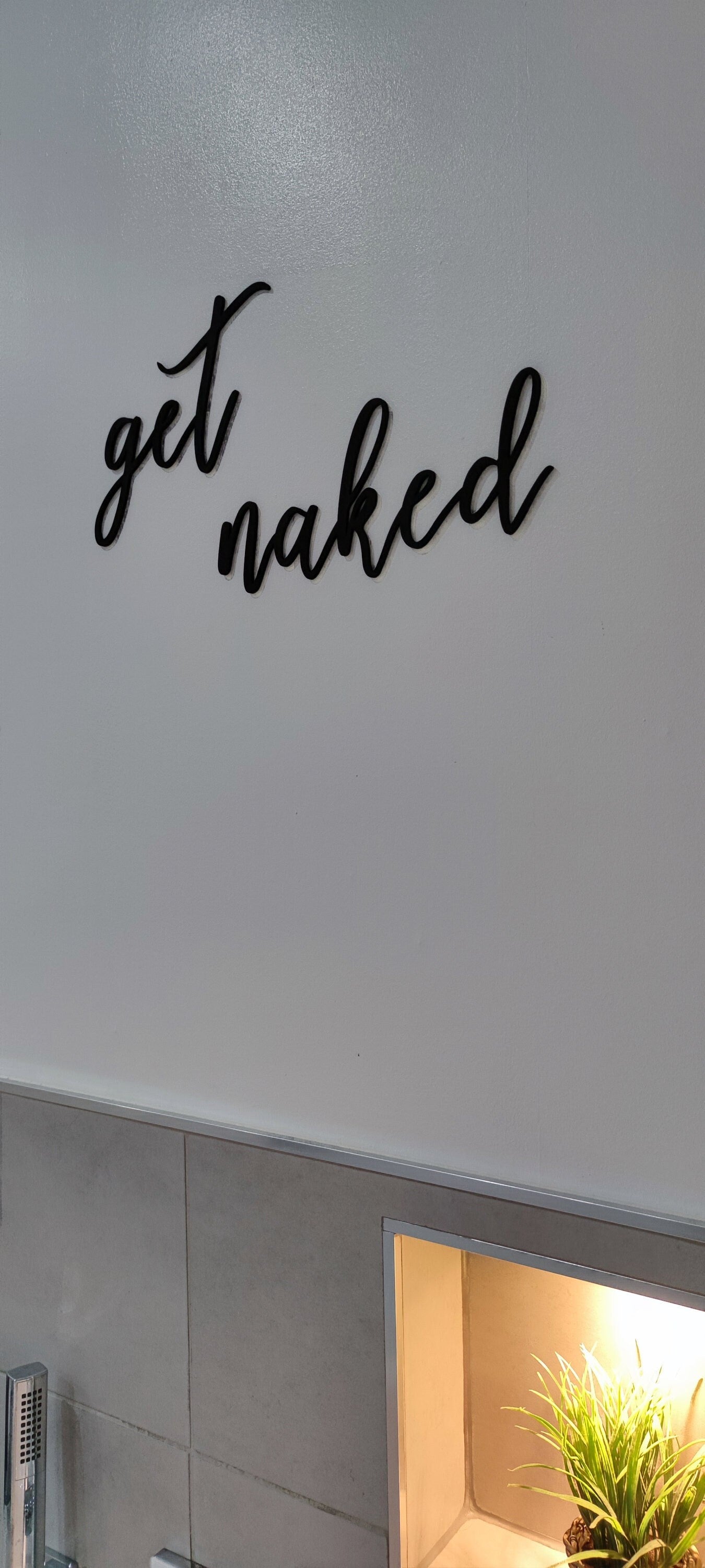 Get naked/bathroom/bathroom decoration/bathroom sign/bathroom lettering/get naked lettering/bathroom decoration/wooden lettering