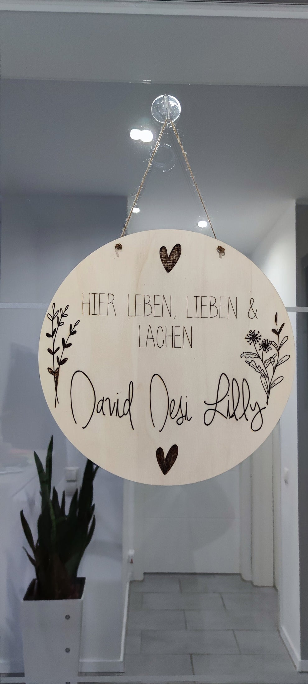 Schild Hier leben,lieben&lachen/personalisiertes Türschild/Türschild m