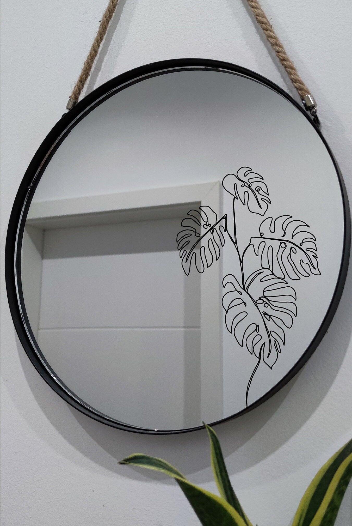 Mirror sticker lineart/mirror sticker 20cm/sticker/decal/decoration/gift/gift idea/bathroom decoration/mirror decoration