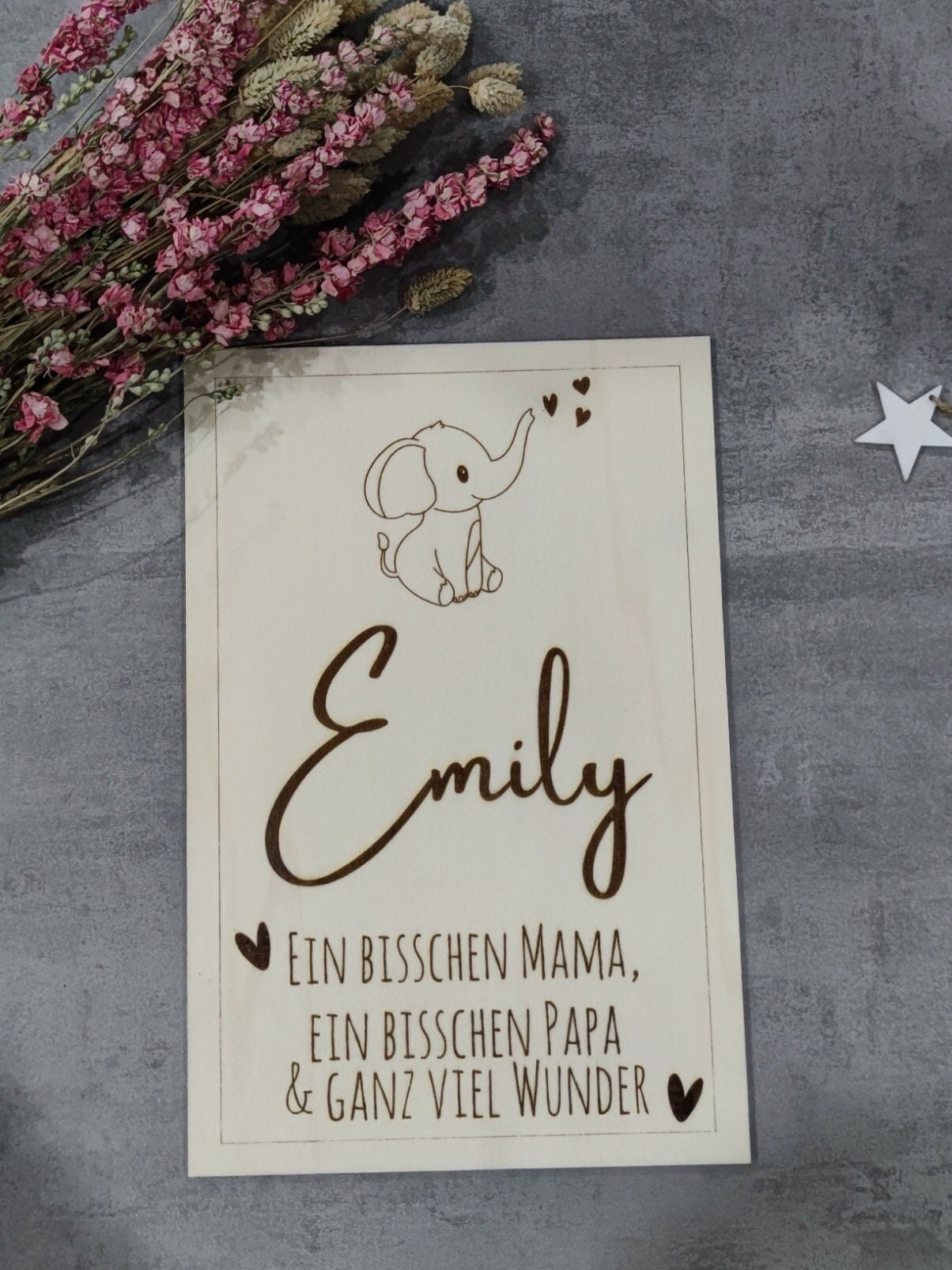 Wooden picture for birth personalized with name/gift for birth/wooden picture with name/wooden picture with baby name/wooden poster