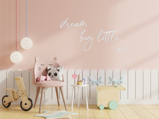 dream big little one wooden lettering, children's room decoration, baby room decoration, wall decoration