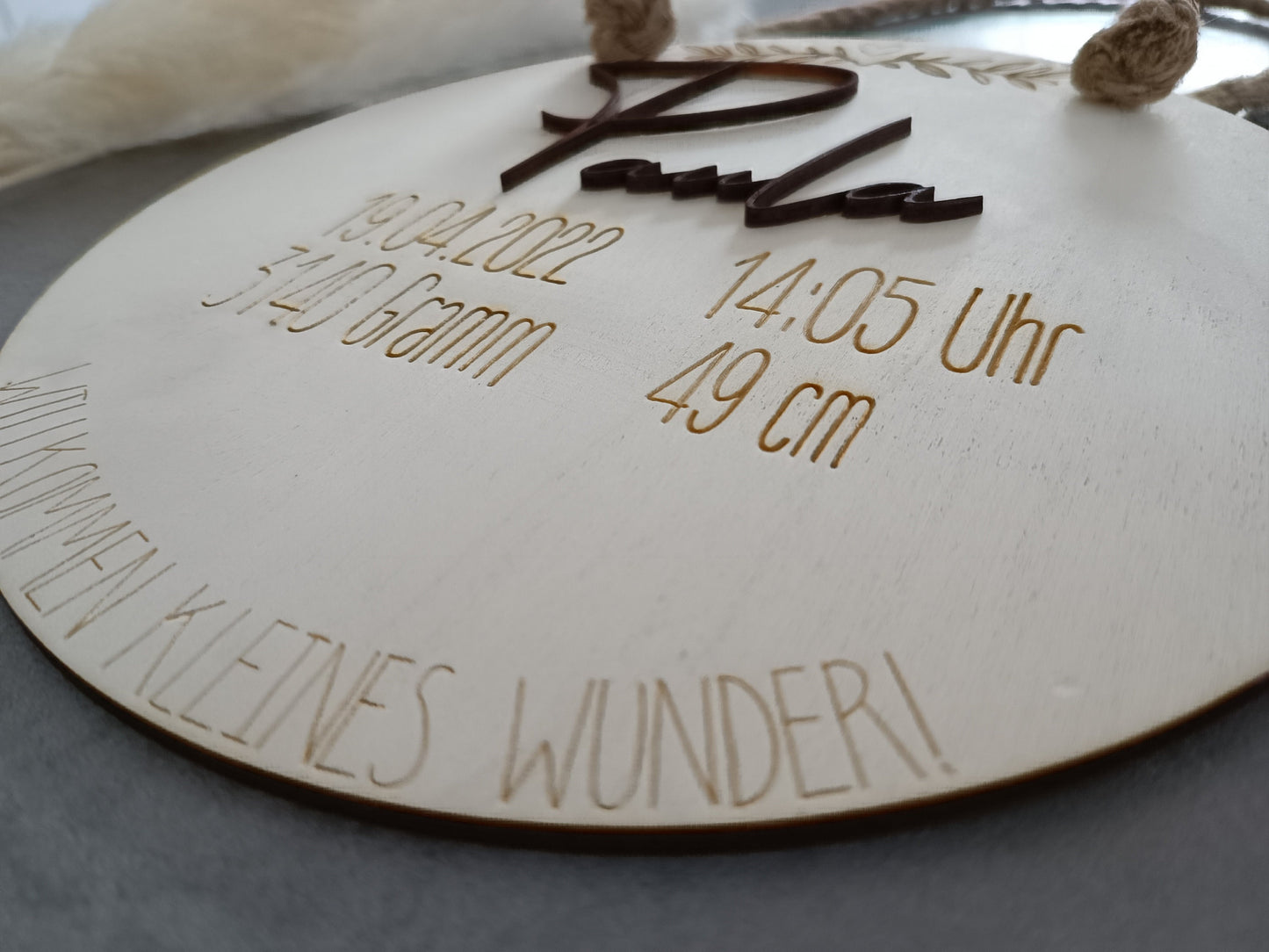 3D name plate with dates of birth/Welcome little miracle/Gift for birth personalized