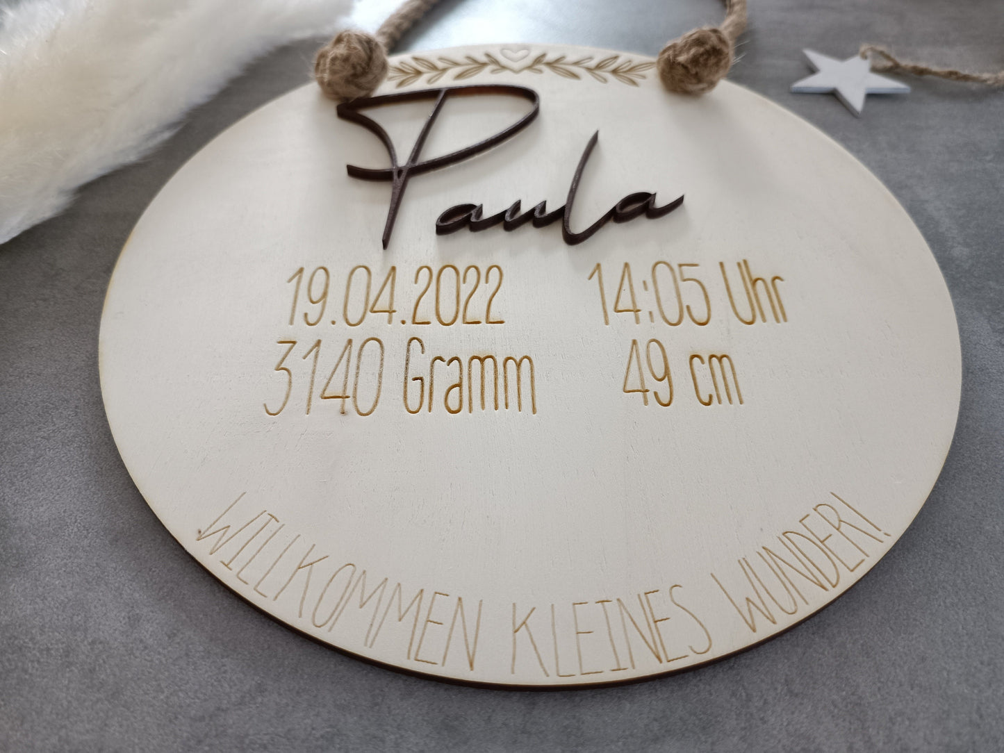 3D name plate with dates of birth/Welcome little miracle/Gift for birth personalized